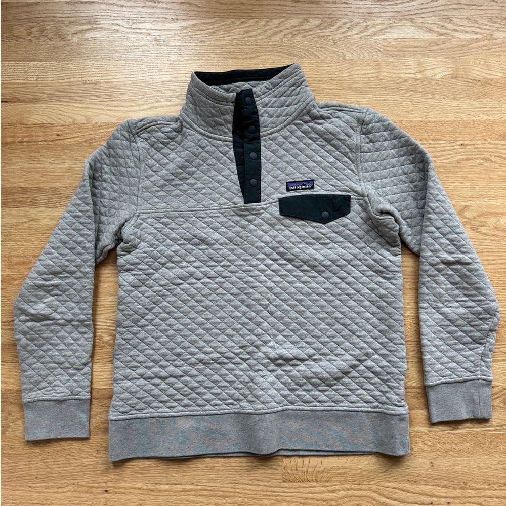 Patagonia Gray Quilted Snap Pullover